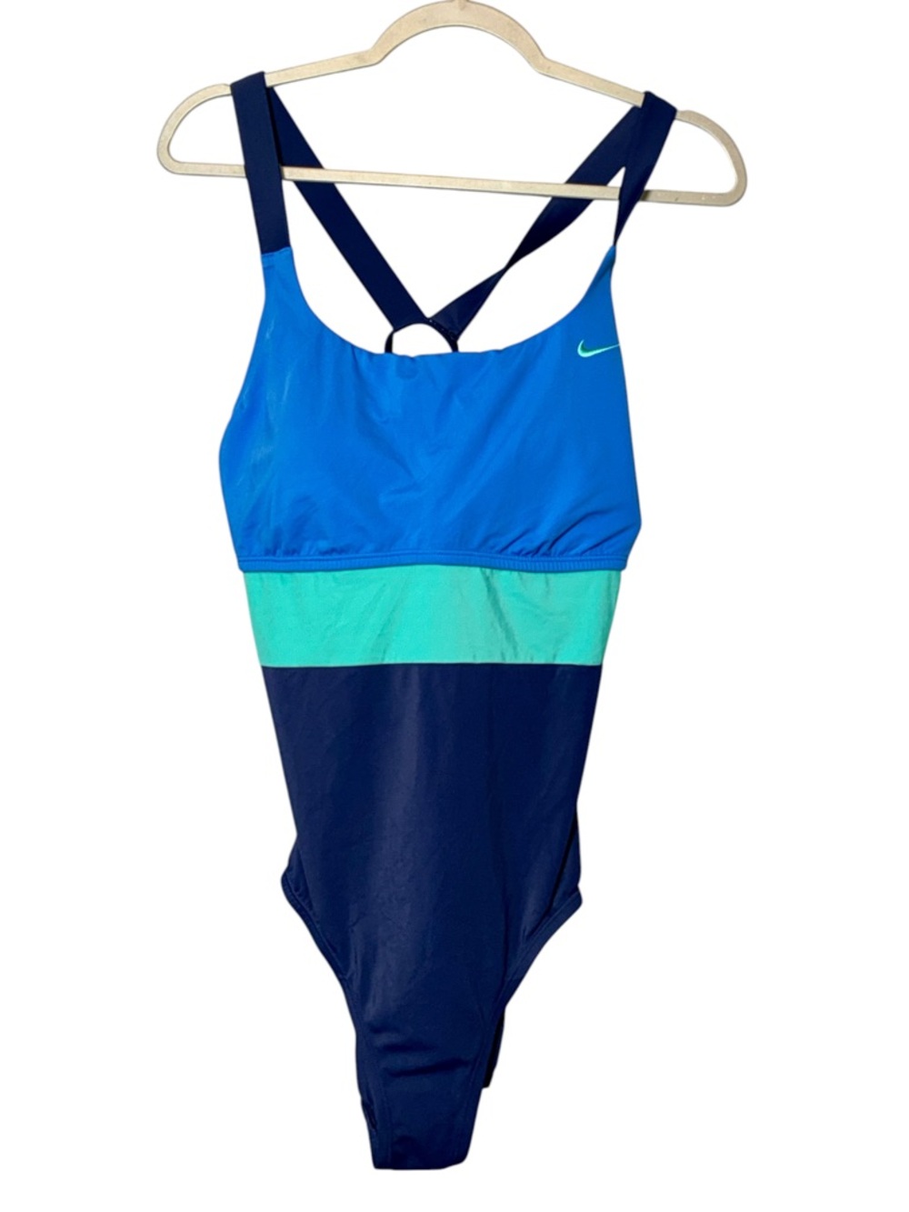 Nike Racerback One Piece swim Navy Blue, Blue & Green Color Black style NESSB392